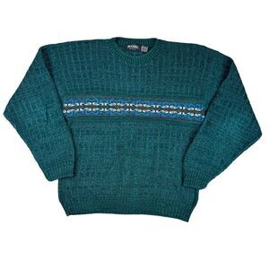 Vtg Scandia Cotton Knit Sweater Men's XL‎ Geometric Made In USA Grandpacore